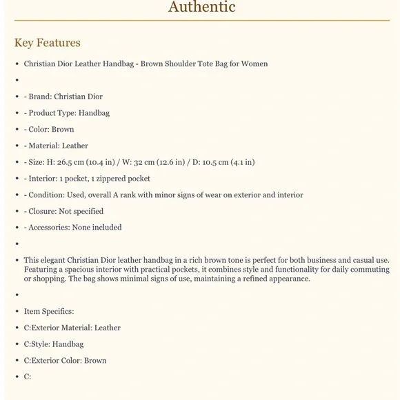 Dior Tan Satchel Bag - Picture 7 of 7